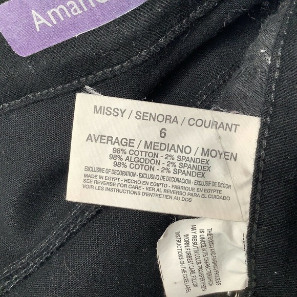 GLORIA Vanderbilt High Waist Amanda Jeans Sz 6 Stretch Denim Black Tapered Studs - Picture 8 of 8